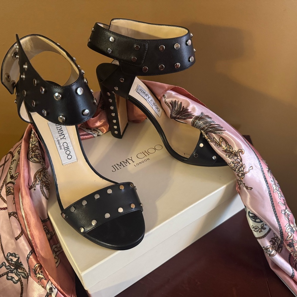 Jimmy Choo Black Studded Heels